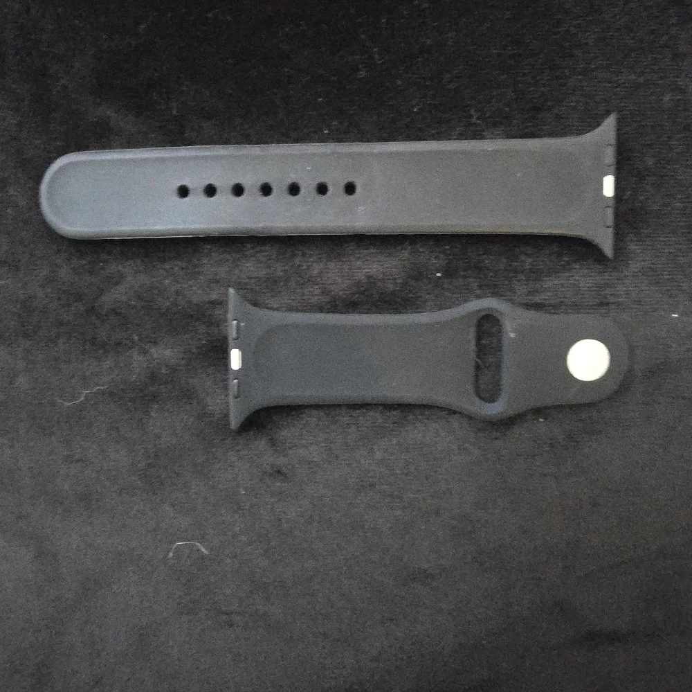 Black And White Letter Silicone Watch Band with White Graphic Text Accents